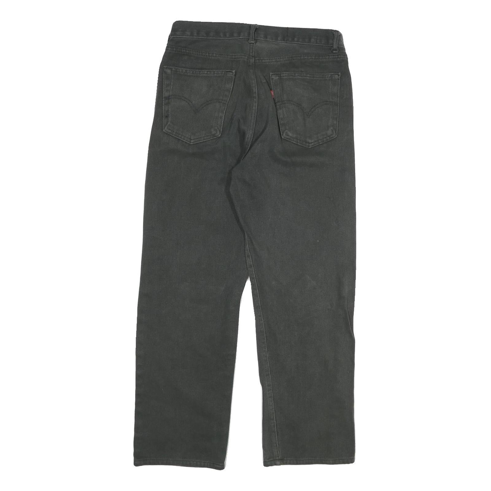 LEVI'S Mens Regular Fit Black Denim Jeans W30 L27 Classic Style Zip Closure