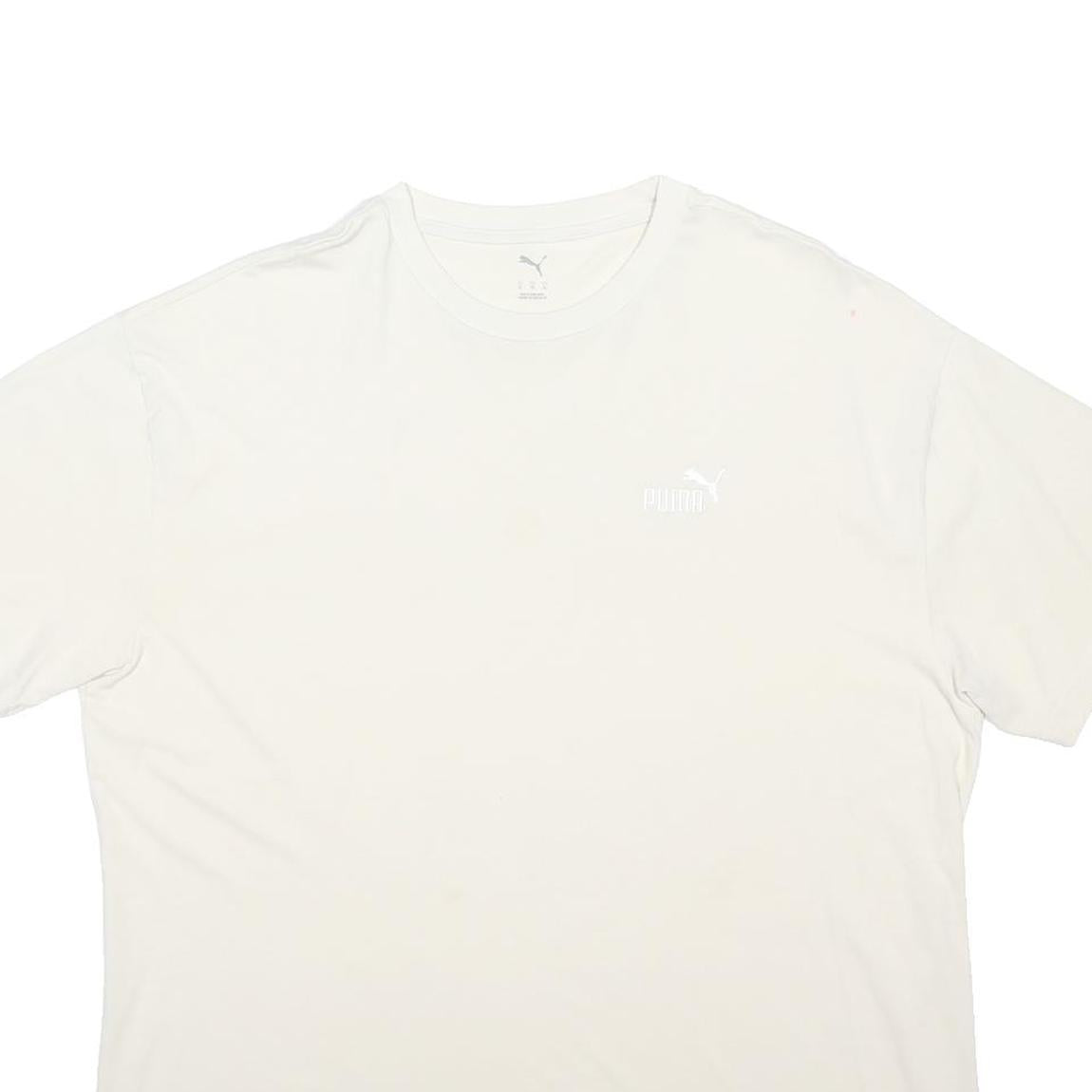 PUMA Mens White XL Modern T-Shirt Short Sleeve Crew Neck Logo Graphic