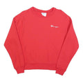 CHAMPION Womens Red Crew Neck S Cotton Blend Logo Embroidered Sweatshirt