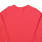 CHAMPION Womens Red Crew Neck S Cotton Blend Logo Embroidered Sweatshirt