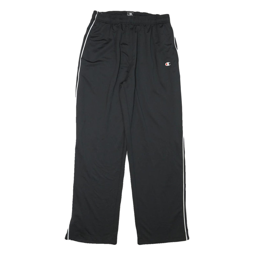 CHAMPION Mens Joggers Black With White Stripe Regular Tapered L W28 L31