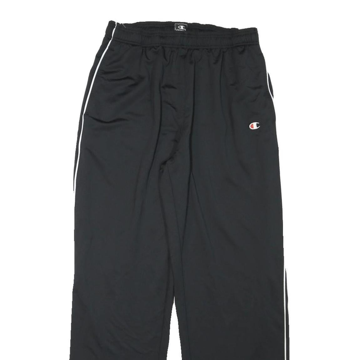 CHAMPION Mens Joggers Black With White Stripe Regular Tapered L W28 L31