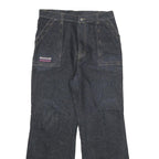 YUANBANG Womens Classic Blue Denim Jeans W30 L27 Wide Leg Cotton Blend Zip