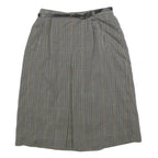 Womens Grey Check Mini Woven Belted Skirt Size S Classic Office Wear
