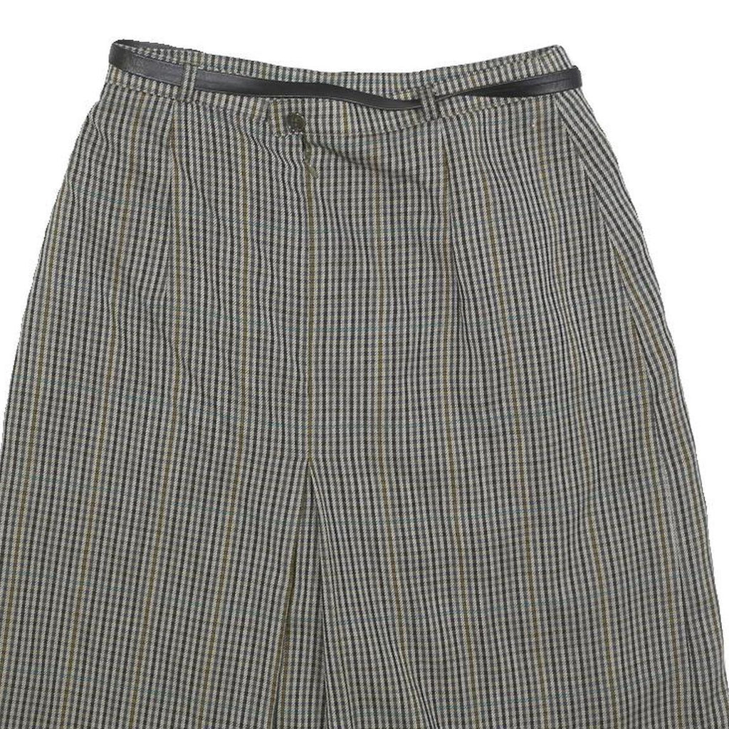 Womens Grey Check Mini Woven Belted Skirt Size S Classic Office Wear