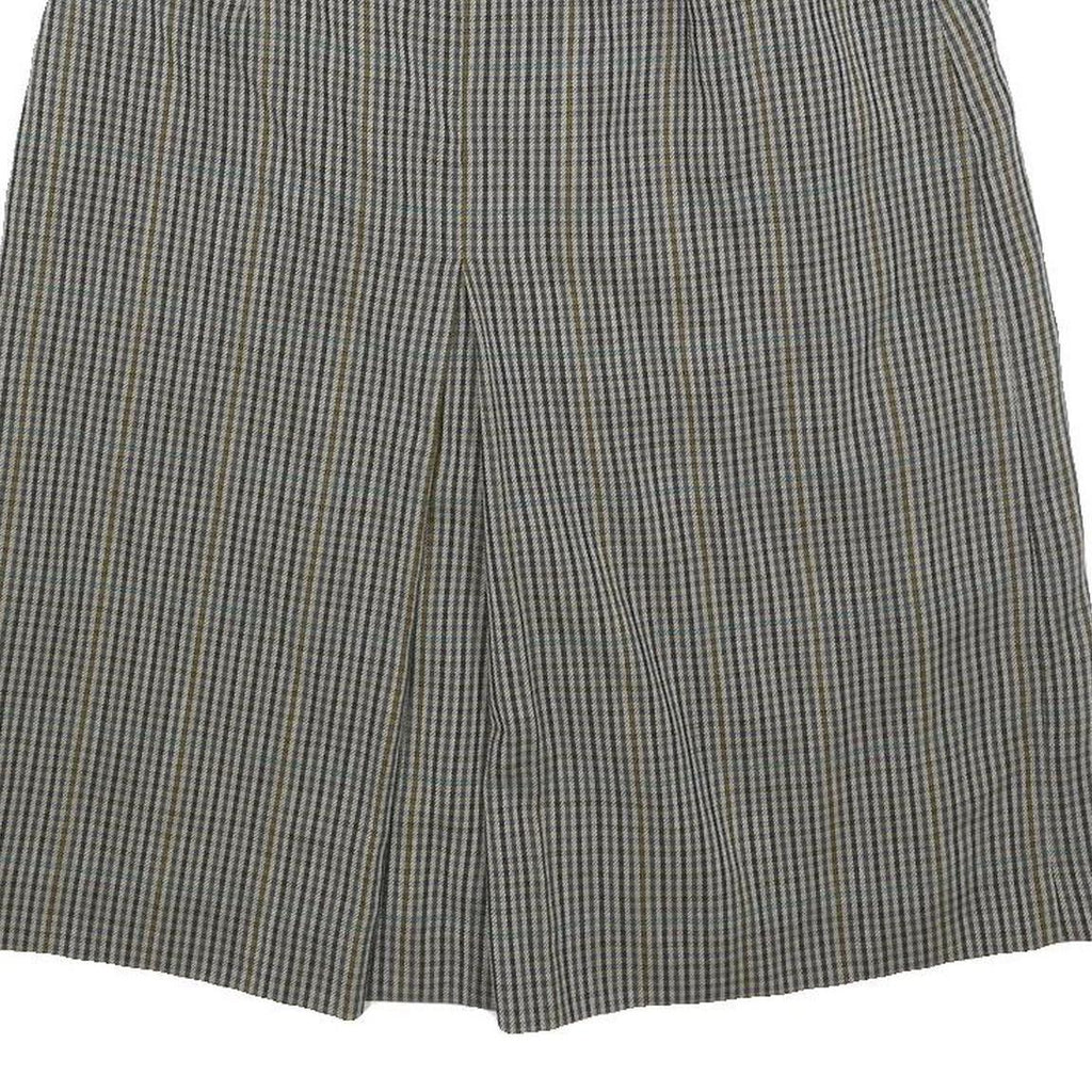Womens Grey Check Mini Woven Belted Skirt Size S Classic Office Wear