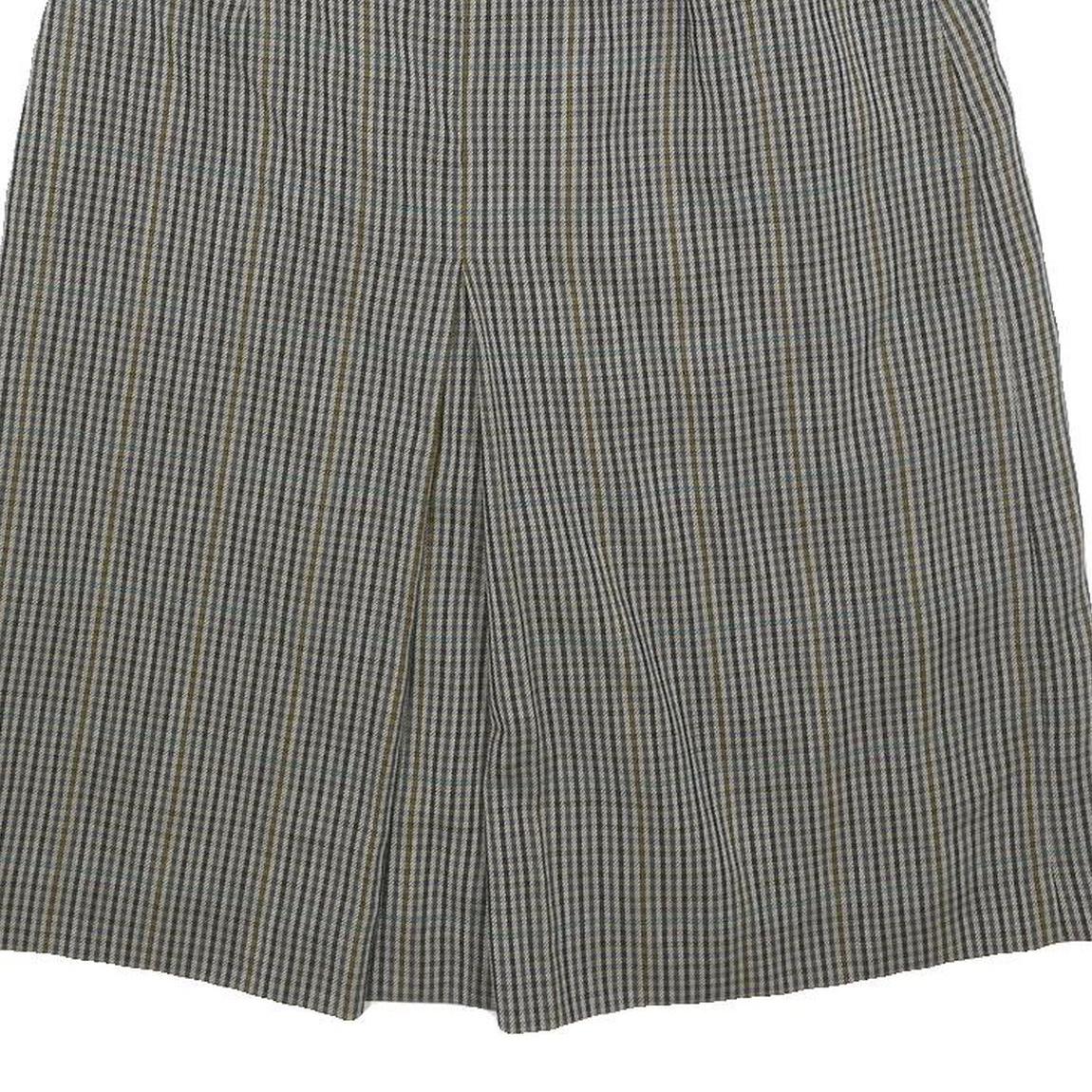 Womens Grey Check Mini Woven Belted Skirt Size S Classic Office Wear
