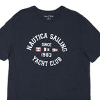 NAUTICA Mens Navy Blue Sailing Yacht Club Graphic T-Shirt XL Short Sleeve Crew