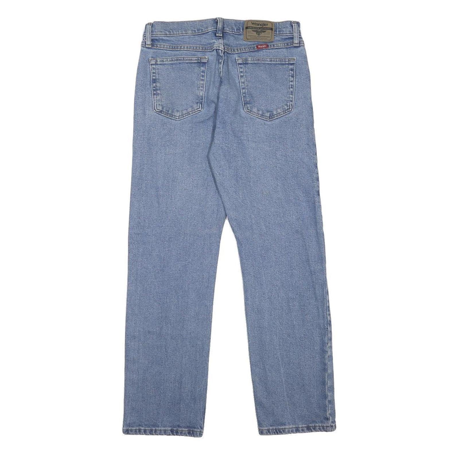 WRANGLER Mens Regular Fit Blue Denim Jeans W30 L30 Classic Zip Cotton Blend