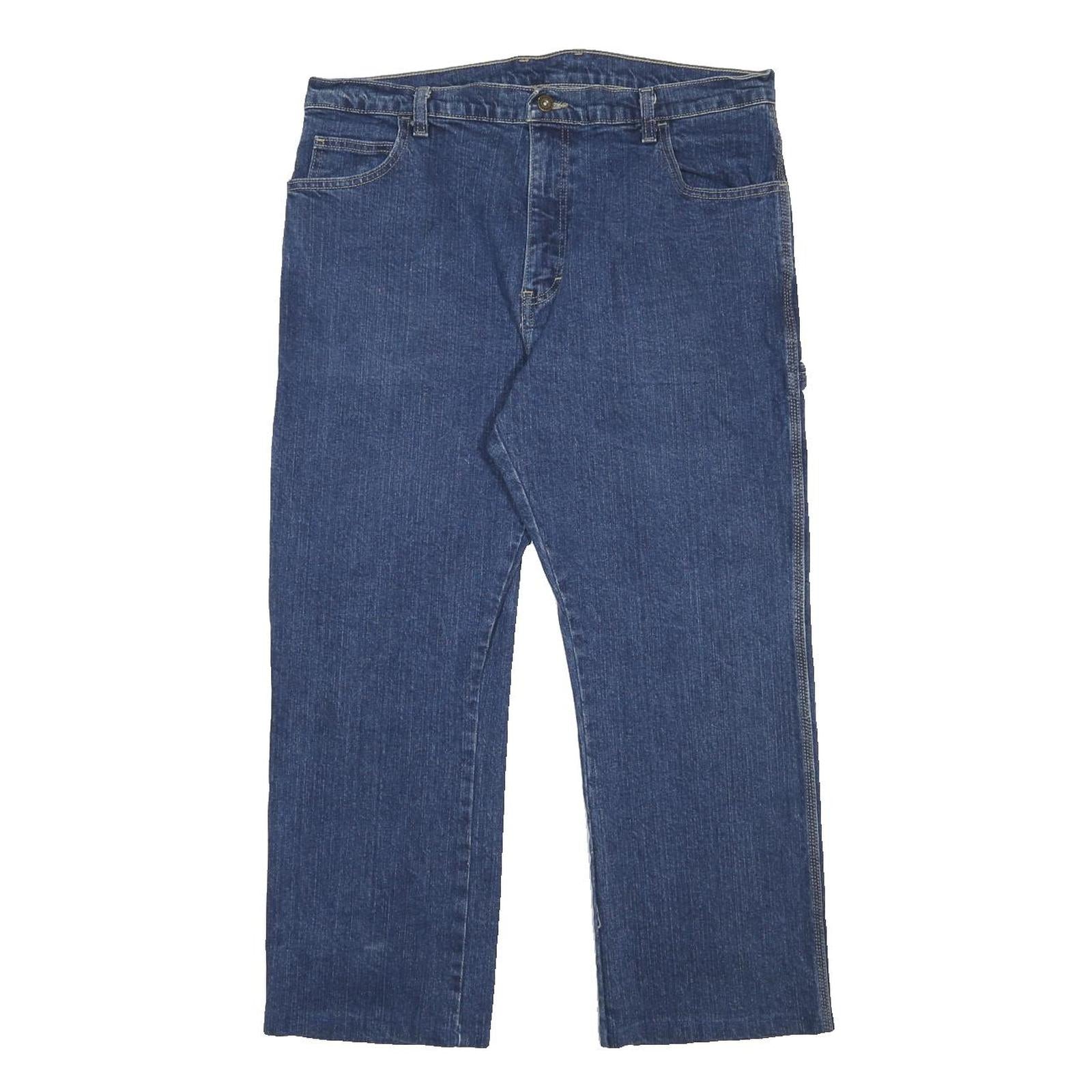 DICKIES Mens Relaxed Blue Denim Jeans W36 L26 Zip Closure Workwear