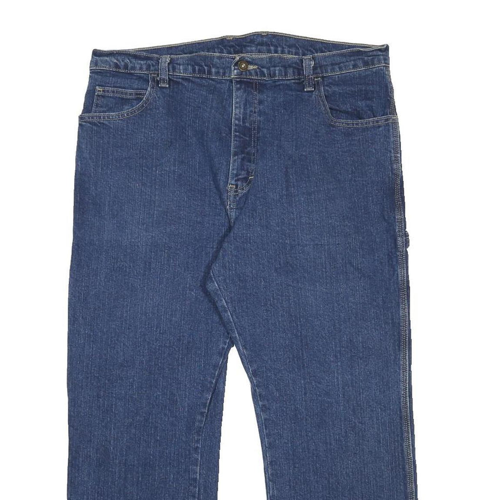 DICKIES Mens Relaxed Blue Denim Jeans W36 L26 Zip Closure Workwear