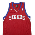 ADIDAS X NBA Mens Red & Blue Sixers Basketball Jersey M Sleeveless V-Neck Sports