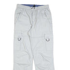 Mens Regular Fit Light Grey Polyester Blend Toggle Closure Cargo Trousers W30