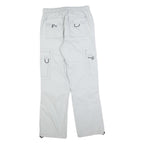 Mens Regular Fit Light Grey Polyester Blend Toggle Closure Cargo Trousers W30