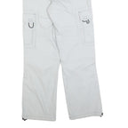 Mens Regular Fit Light Grey Polyester Blend Toggle Closure Cargo Trousers W30
