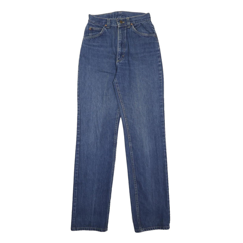 LEE Womens Blue Regular Straight Denim Medium W24 L33 Jeans Classic Cotton Zip