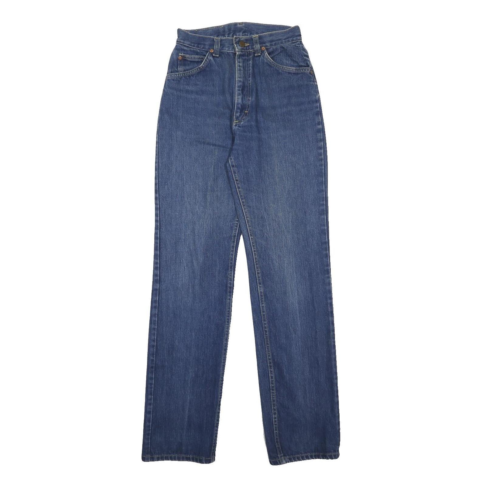 LEE Womens Blue Regular Straight Denim Medium W24 L33 Jeans Classic Cotton Zip