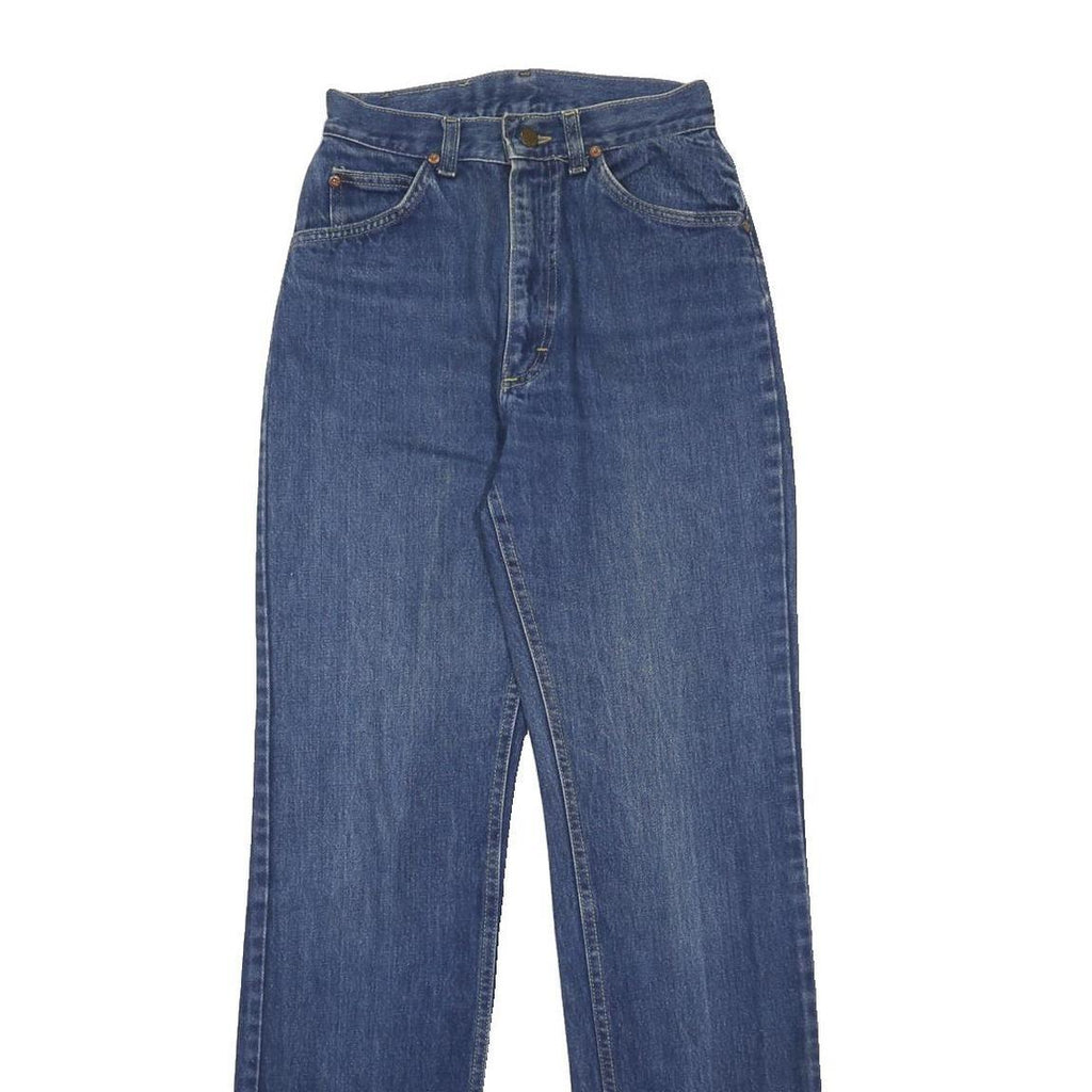 LEE Womens Blue Regular Straight Denim Medium W24 L33 Jeans Classic Cotton Zip