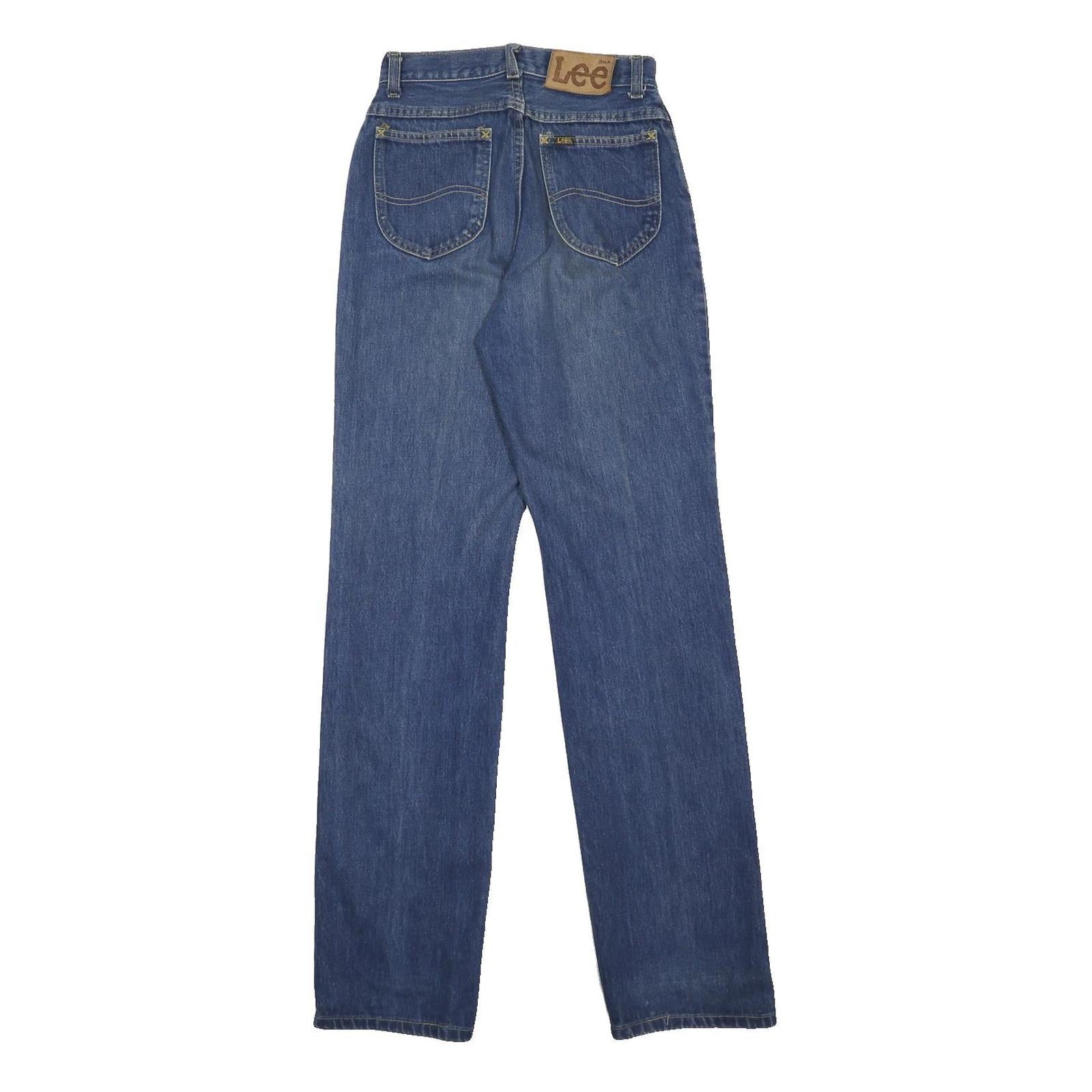 LEE Womens Blue Regular Straight Denim Medium W24 L33 Jeans Classic Cotton Zip