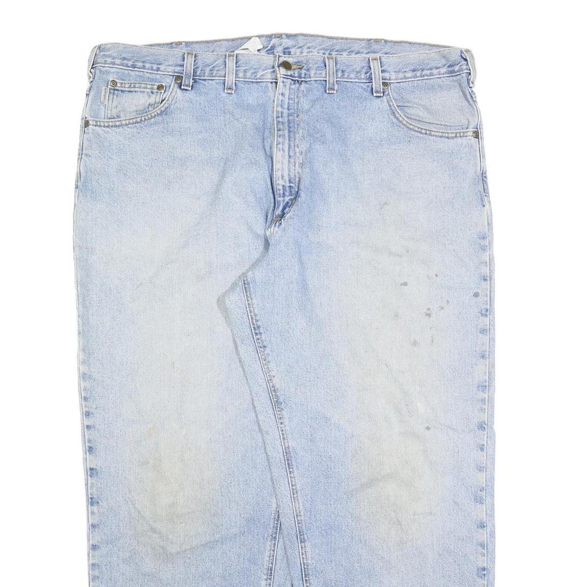 CARHARTT Mens Jeans Blue Loose Straight Denim Medium W46 L32 Workwear