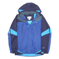 Columbia Mens Blue & Navy Outdoor Jacket S Polyester Blend Zip Hooded