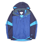 Columbia Mens Blue & Navy Outdoor Jacket S Polyester Blend Zip Hooded