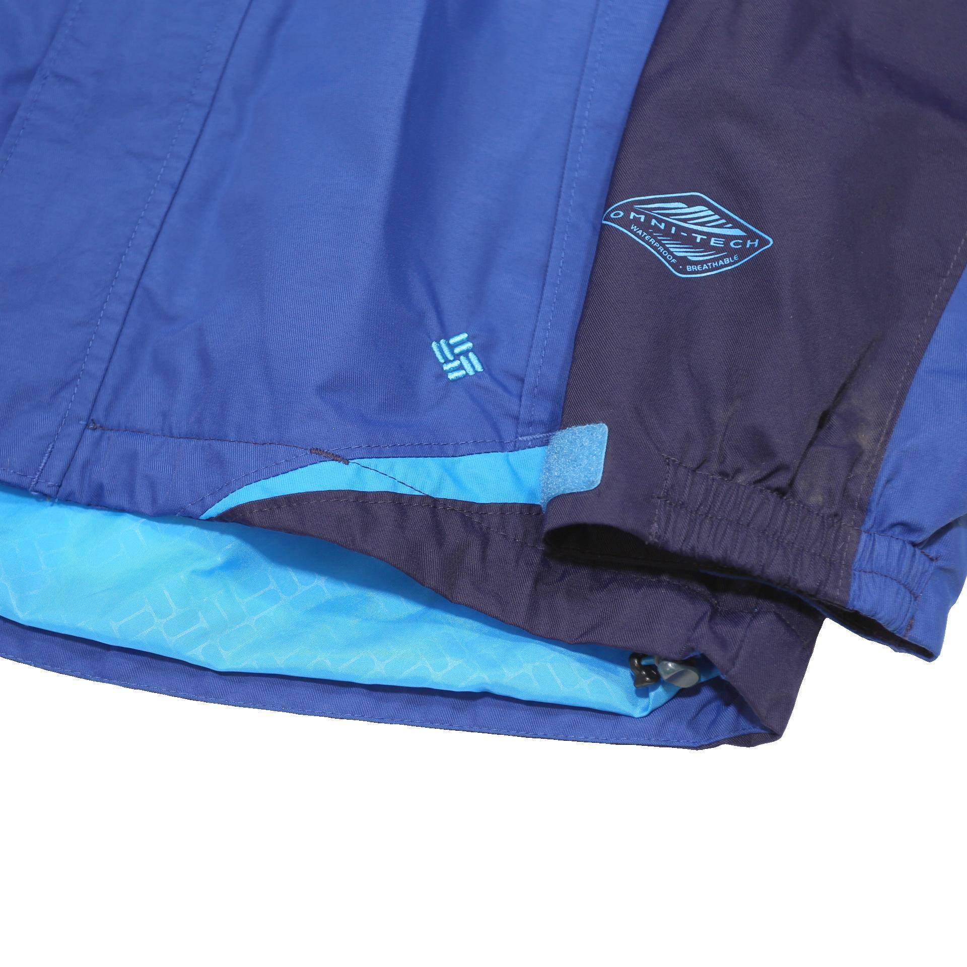 Columbia Mens Blue & Navy Outdoor Jacket S Polyester Blend Zip Hooded