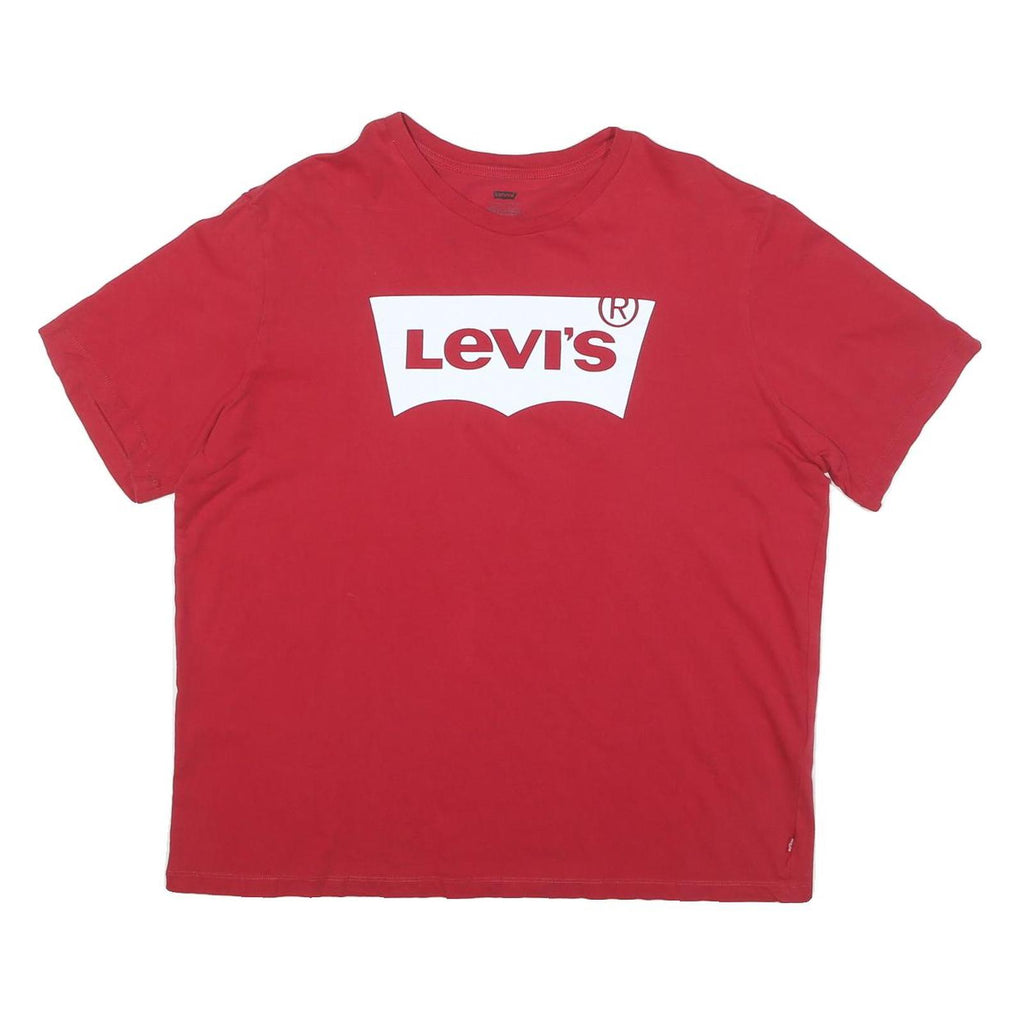 LEVI'S Mens Red Graphic T-Shirt XL Short Sleeve Crew Neck Cotton Blend