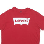 LEVI'S Mens Red Graphic T-Shirt XL Short Sleeve Crew Neck Cotton Blend