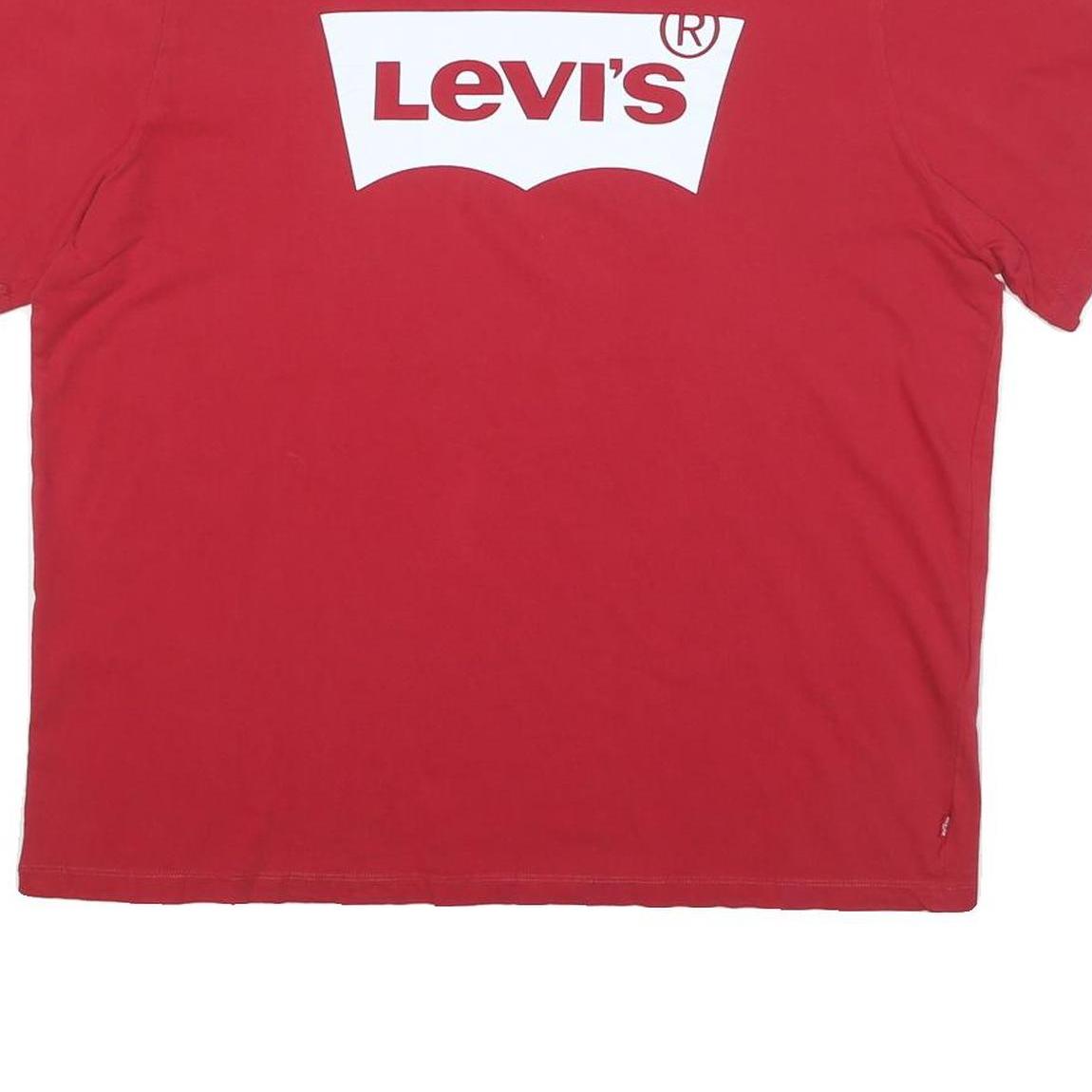LEVI'S Mens Red Graphic T-Shirt XL Short Sleeve Crew Neck Cotton Blend