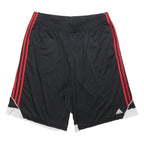 ADIDAS Mens Black Sports Shorts XL W34 Red Stripe Polyester Athletic Gym