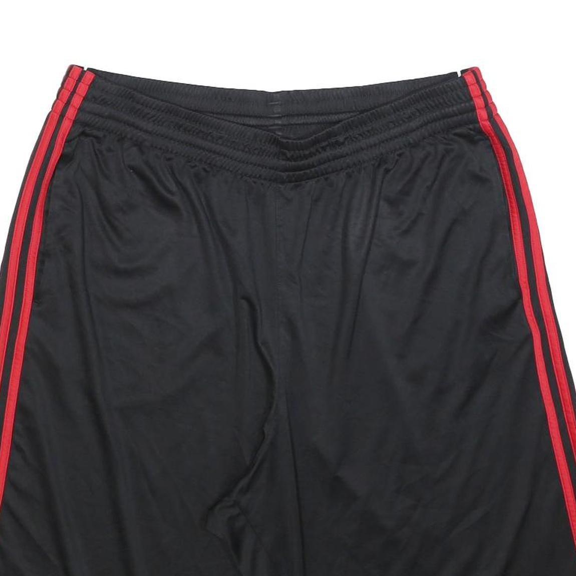 ADIDAS Mens Black Sports Shorts XL W34 Red Stripe Polyester Athletic Gym