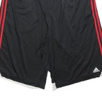ADIDAS Mens Black Sports Shorts XL W34 Red Stripe Polyester Athletic Gym