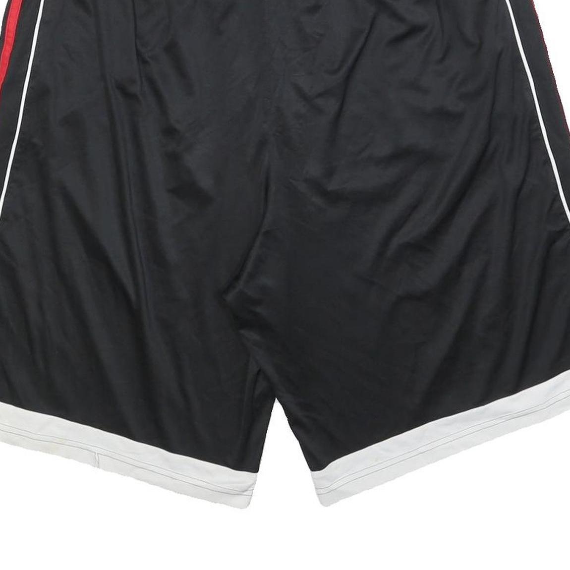 ADIDAS Mens Black Sports Shorts XL W34 Red Stripe Polyester Athletic Gym