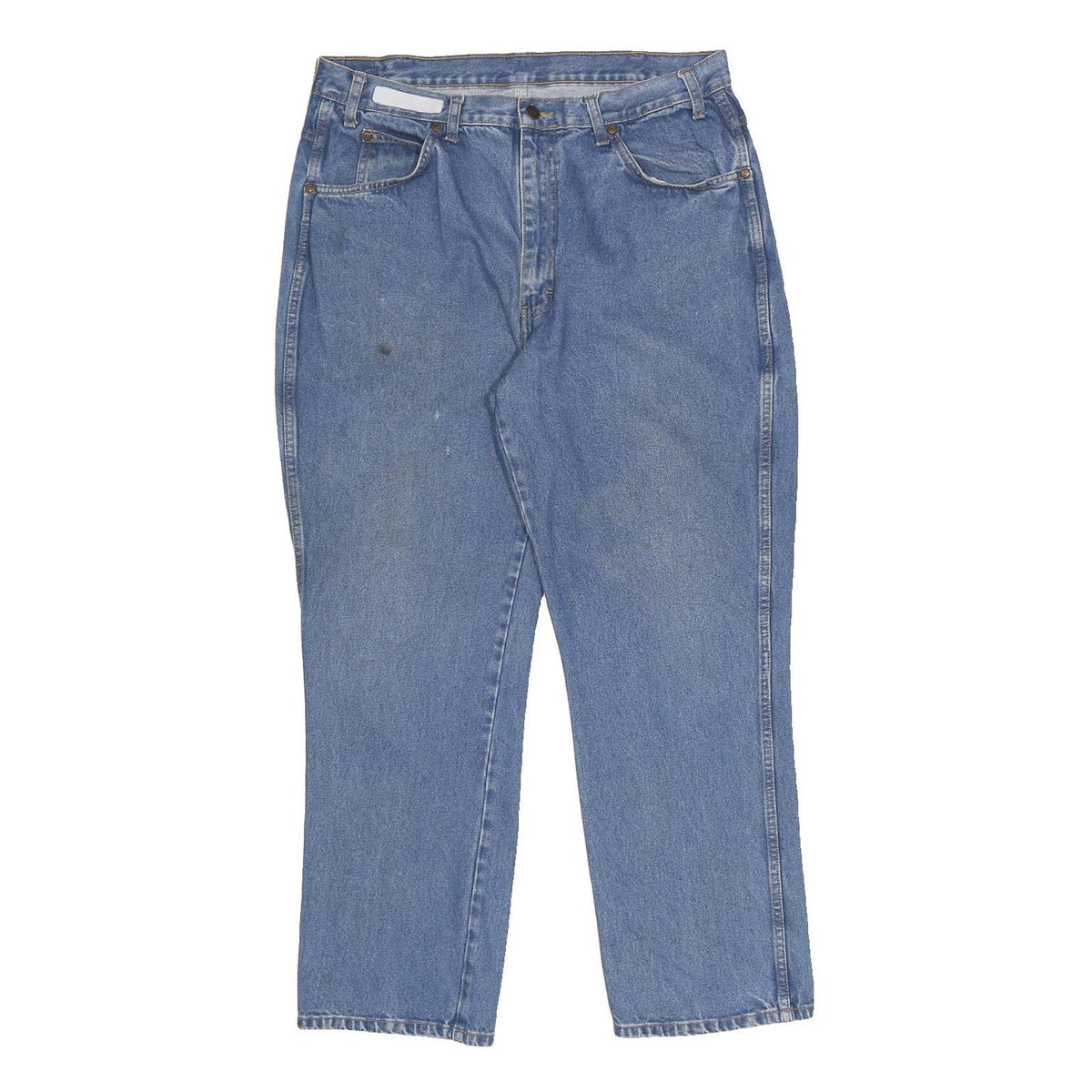 DICKIES Mens Jeans Blue Regular Straight Denim Medium Wash W34 L30 Workwear Zip