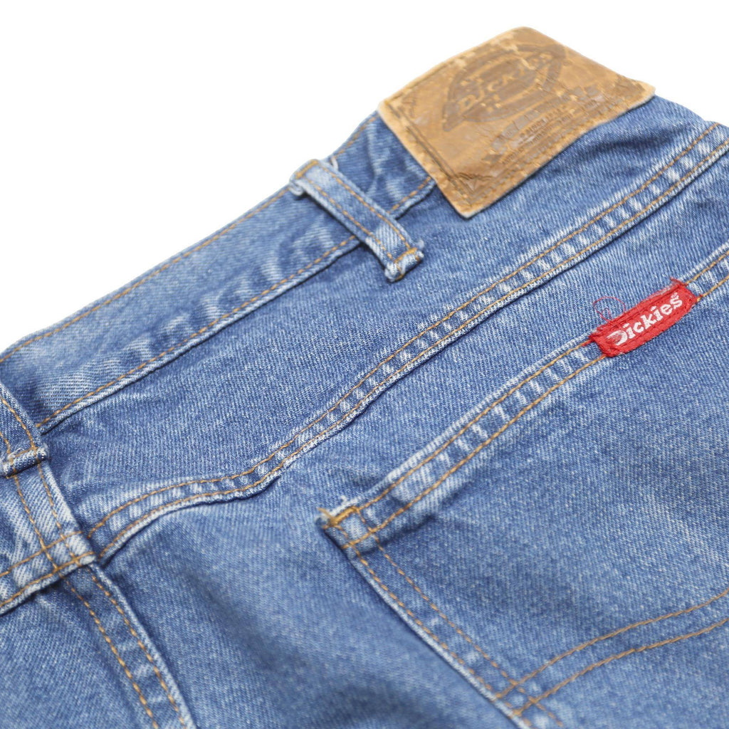 DICKIES Mens Jeans Blue Regular Straight Denim Medium Wash W34 L30 Workwear Zip