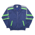 ADIDAS Mens Blue & Green Track Jacket L Polyester Woven Colourblock Athletic Zip