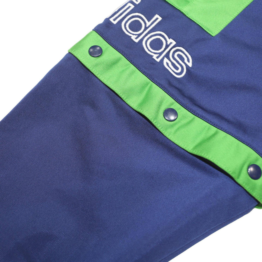 ADIDAS Mens Blue & Green Track Jacket L Polyester Woven Colourblock Athletic Zip