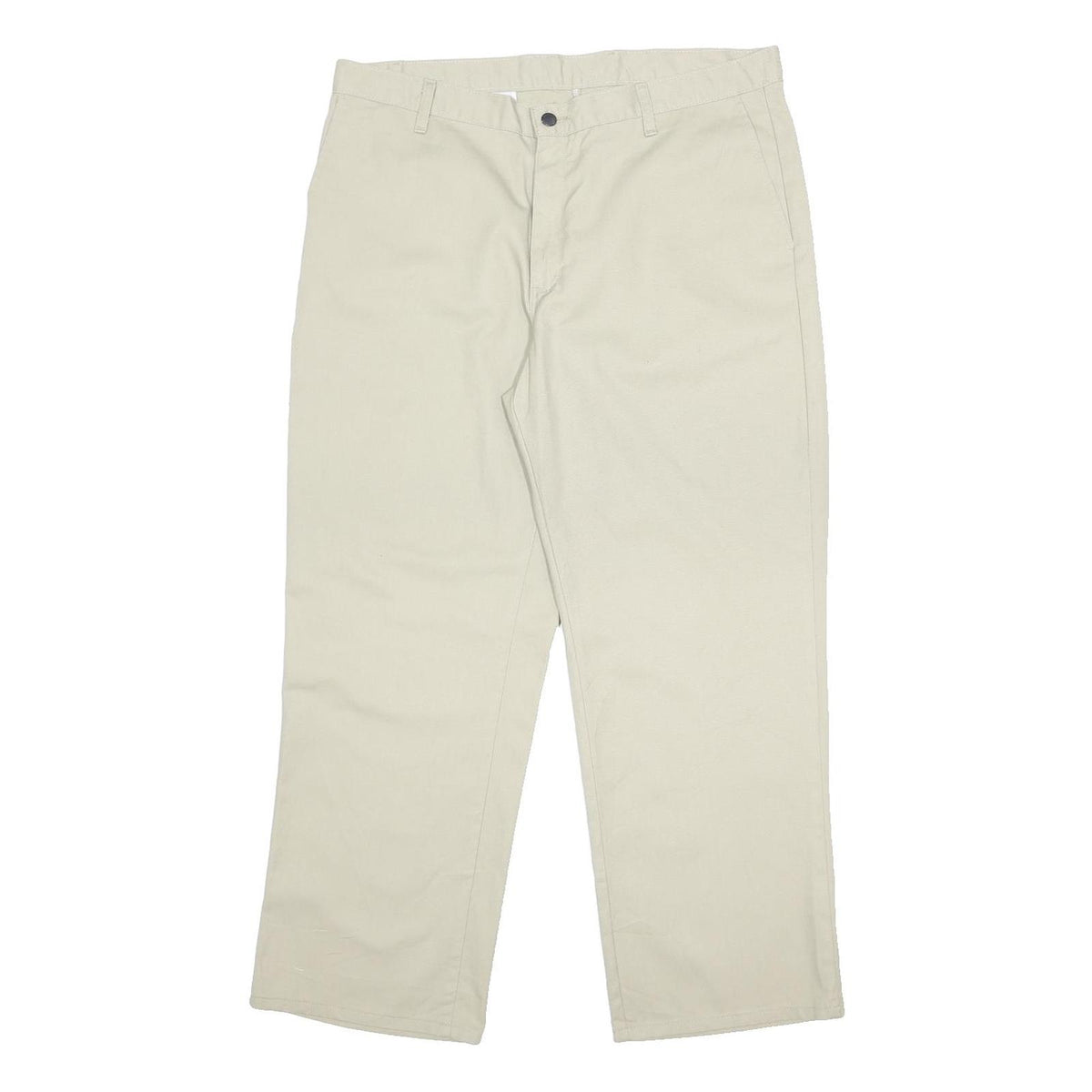 DICKIES Mens Cotton Blend Beige Relaxed Straight Trousers W38 L30 Workwear