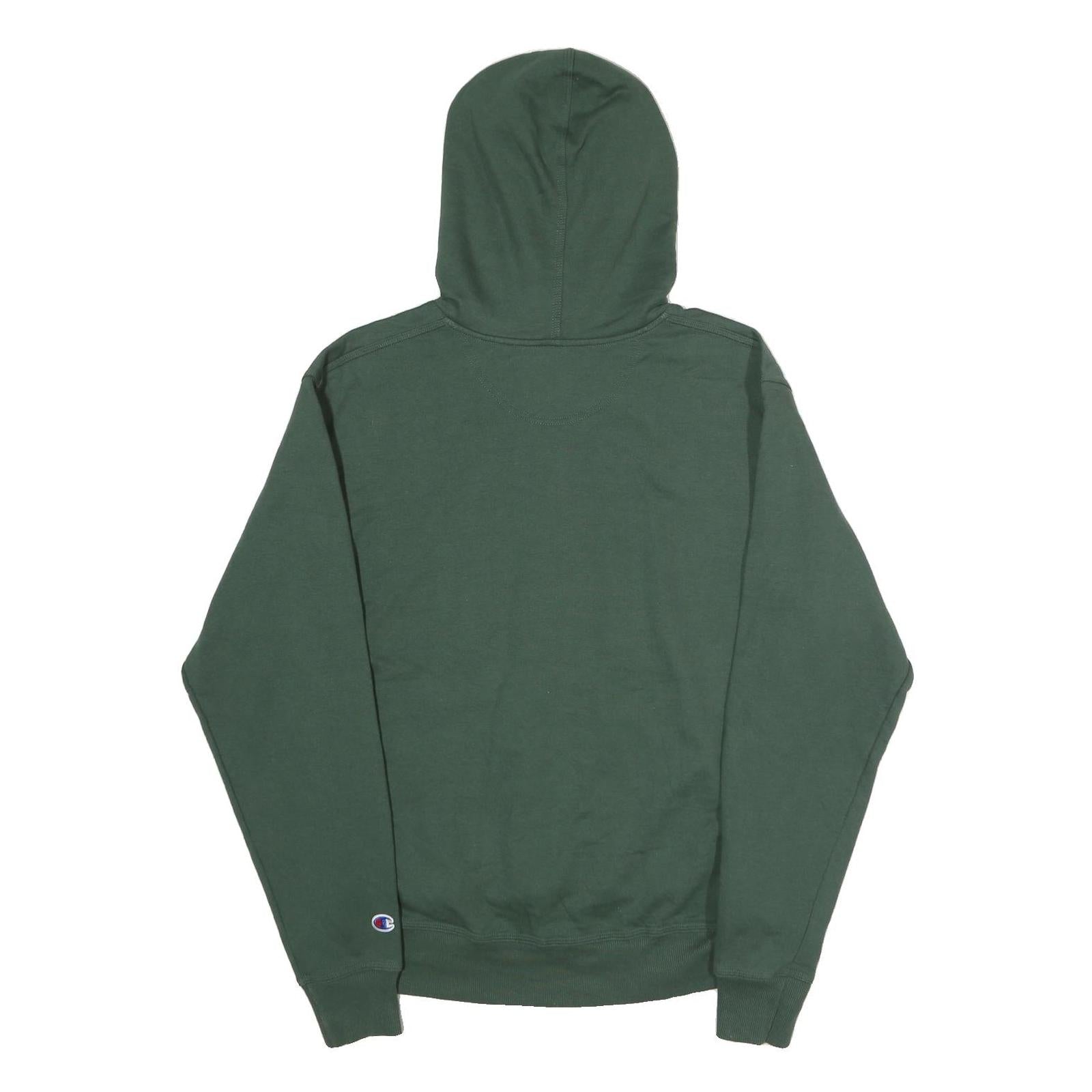 CHAMPION Mens Green Pullover Hoodie M Minimal Embroidered Logo