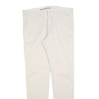 HARMONT AND BLAINE Womens Cotton Blend Cream Slim Straight Trousers W34 L32