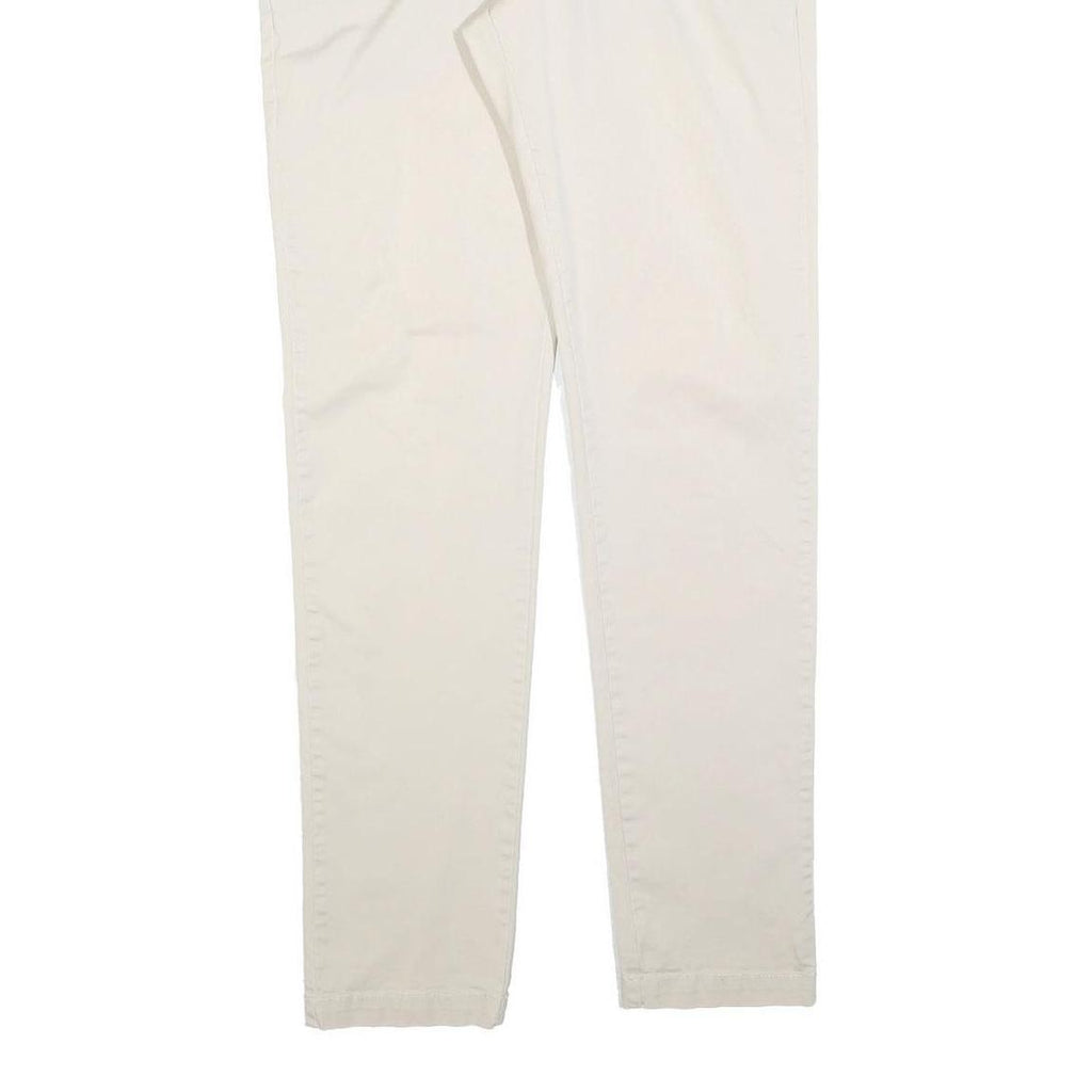 HARMONT AND BLAINE Womens Cotton Blend Cream Slim Straight Trousers W34 L32