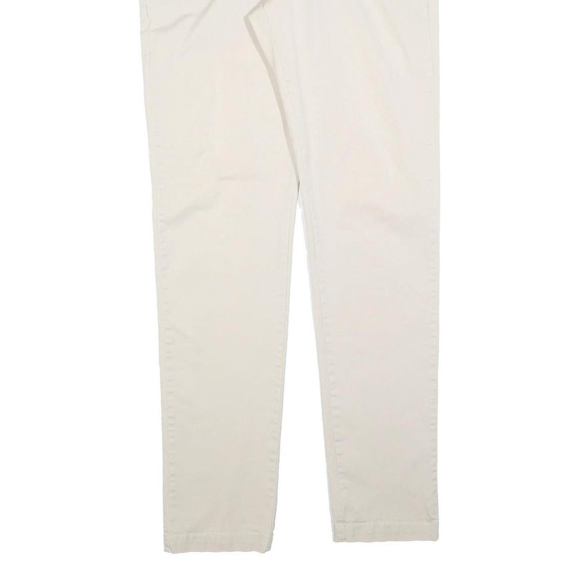 HARMONT AND BLAINE Womens Cotton Blend Cream Slim Straight Trousers W34 L32