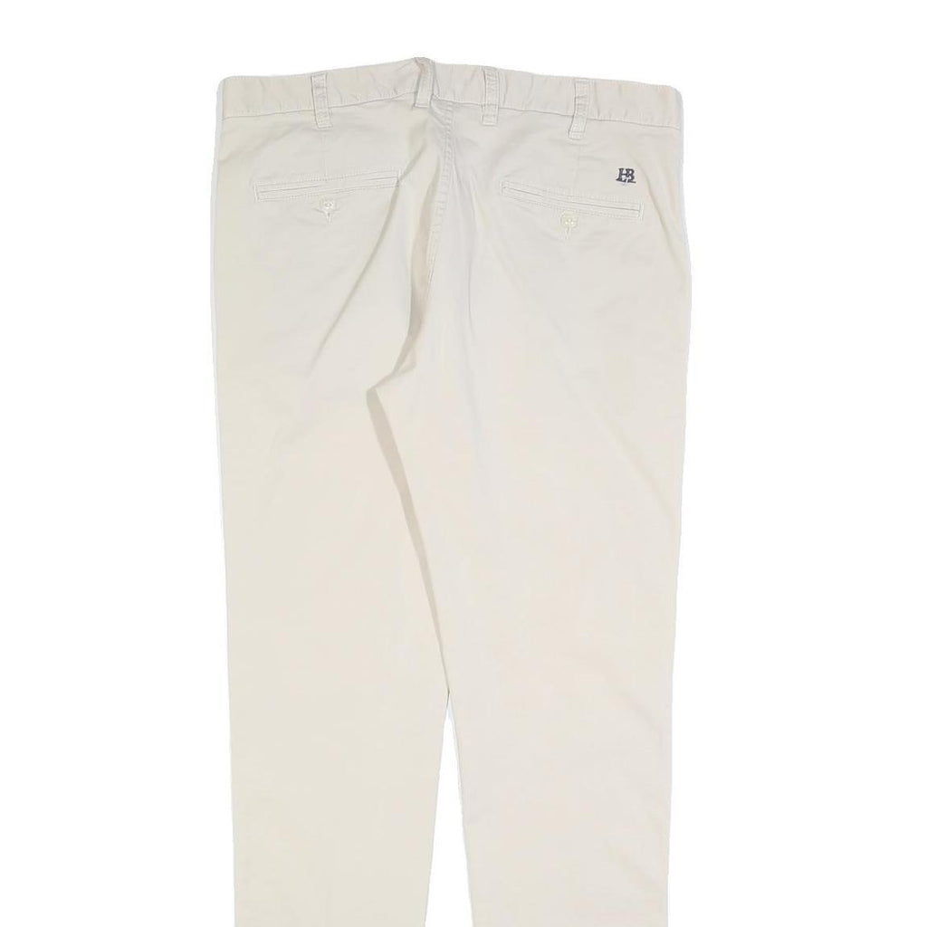 HARMONT AND BLAINE Womens Cotton Blend Cream Slim Straight Trousers W34 L32