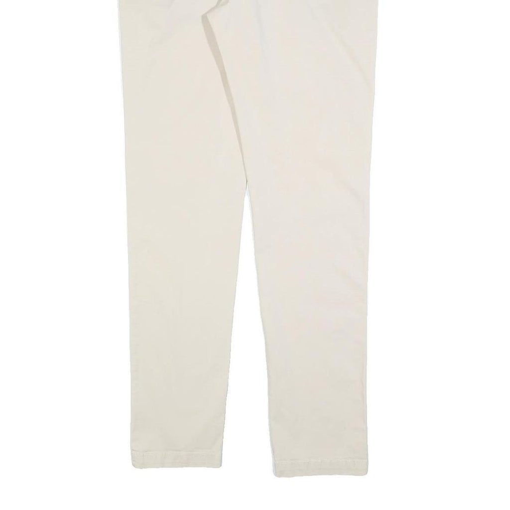 HARMONT AND BLAINE Womens Cotton Blend Cream Slim Straight Trousers W34 L32