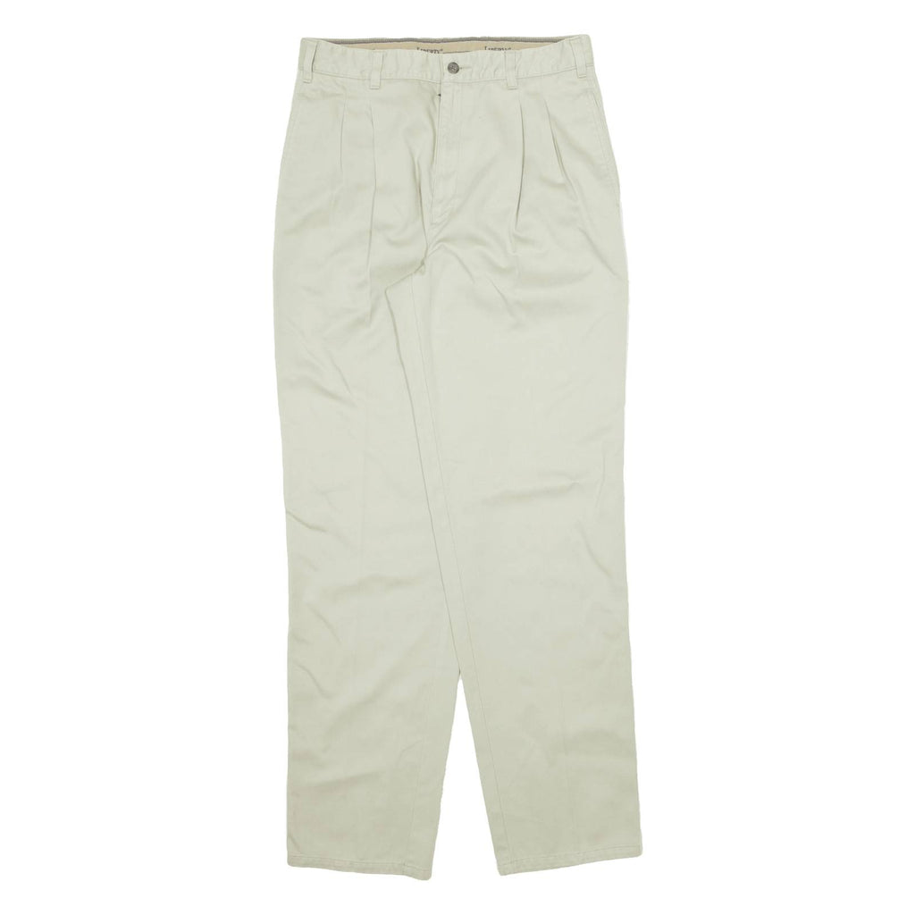 LIBERTY Pleated Womens Trousers Beige Regular Straight 90s W30 L33