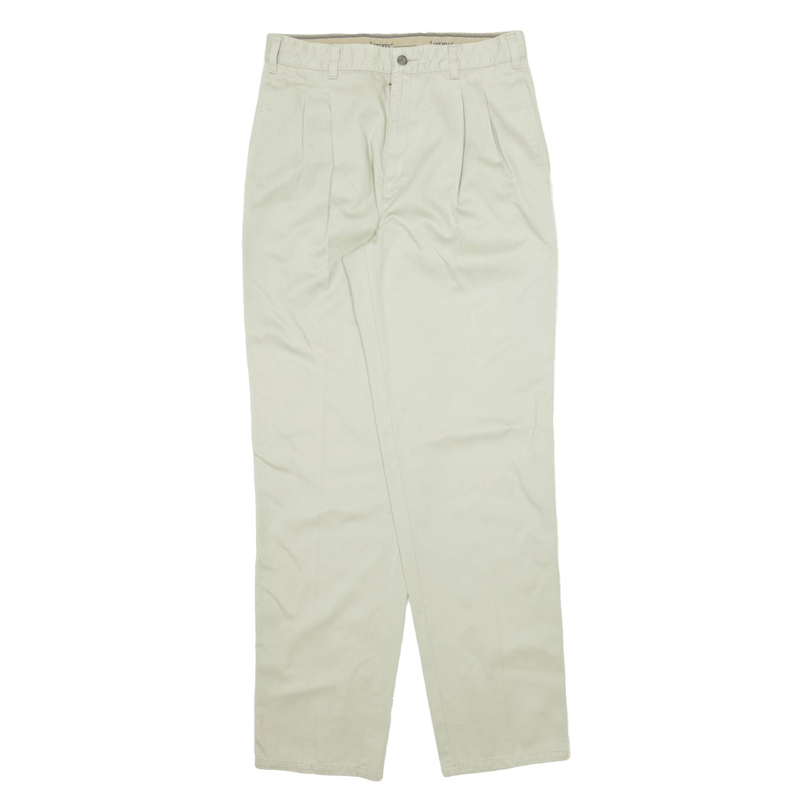 LIBERTY Pleated Womens Trousers Beige Regular Straight 90s W30 L33
