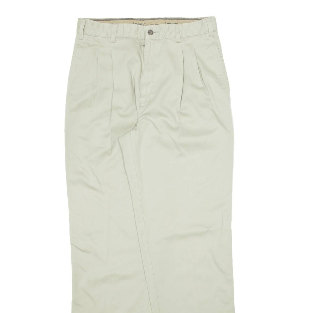 LIBERTY Pleated Womens Trousers Beige Regular Straight 90s W30 L33