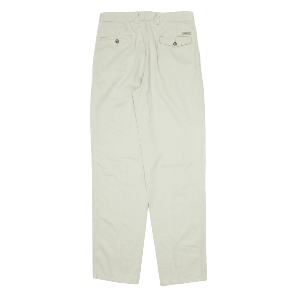 LIBERTY Pleated Womens Trousers Beige Regular Straight 90s W30 L33