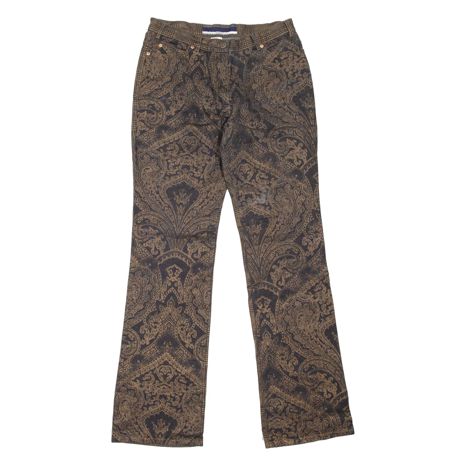 ORWELL Paisley Womens Trousers Black Regular Bootcut W30 L33